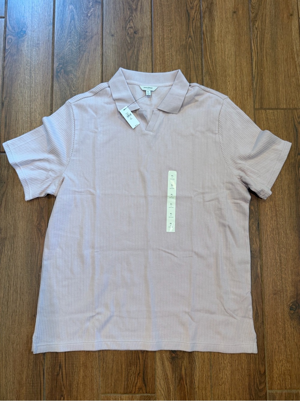 Banana Republic Men's Light pink Ribbed V-neck Polo / XL tall